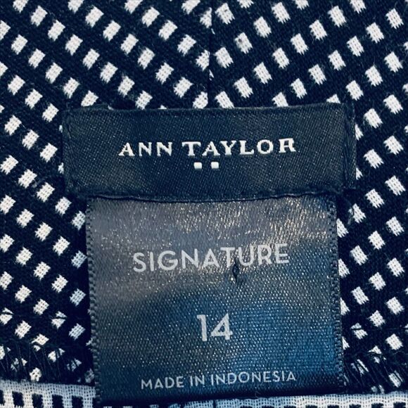 Ann Taylor Signature Black & White Checked Pants Size 14 Trousers Career Office - Picture 4 of 6